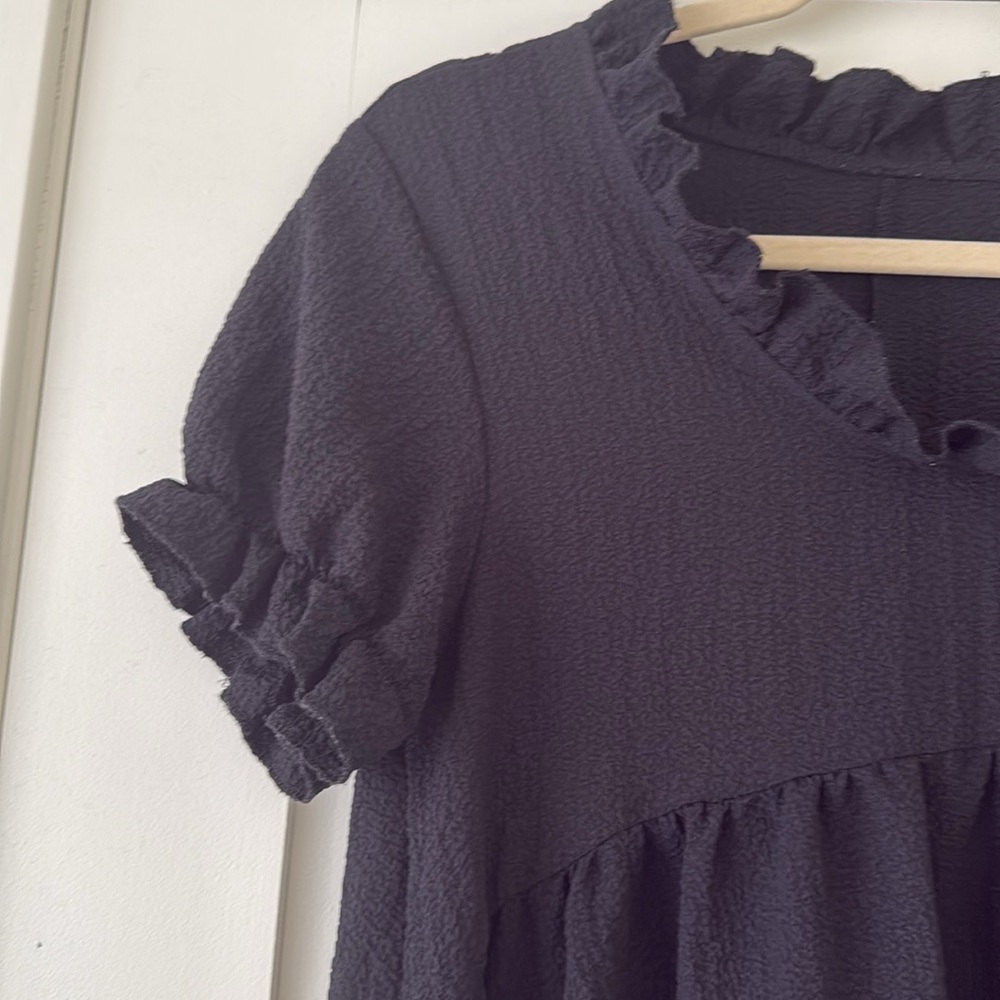 Chic Black Ruffle Dress - Picture 3 of 5